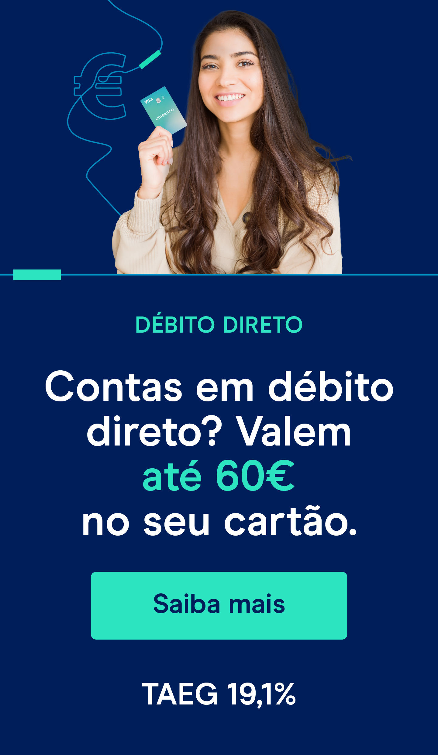 Banner domiciliações cartão UNIBANCO